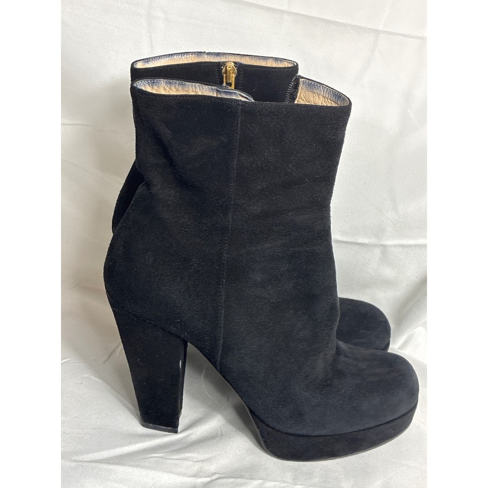 Yves Saint Laurent YSL Black Suede Tribute Platform Ankle Boots 38.5 Italy - Picture 9 of 11